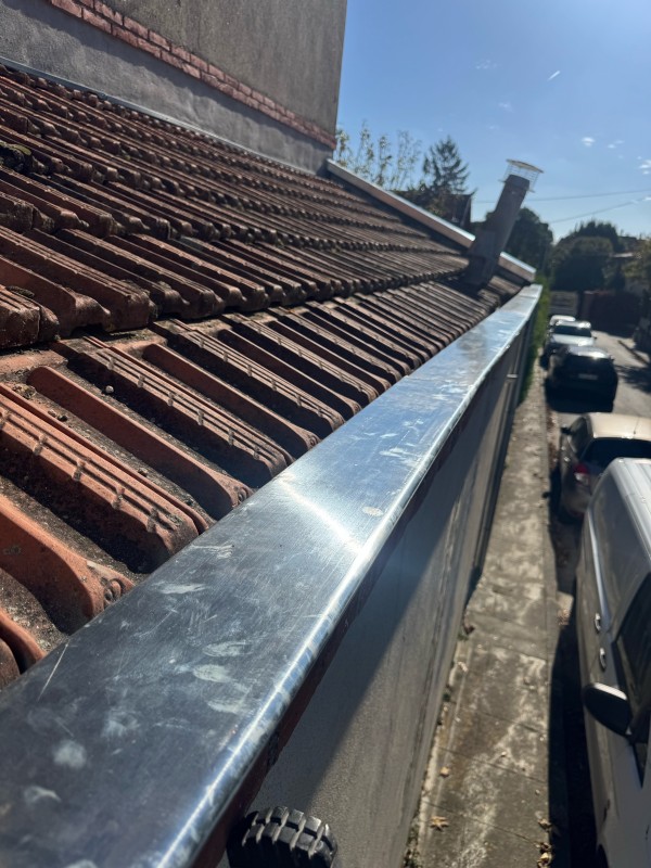 Remplacement complet de chéneau zinc et pose de naissance tronconique à Cugnaux (31270)